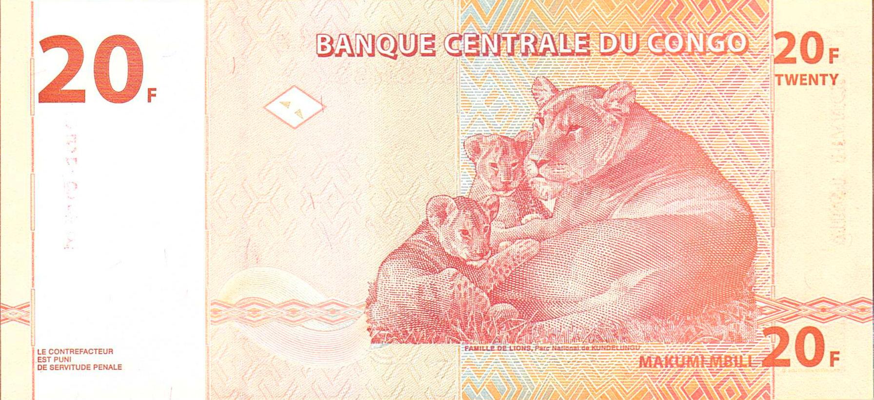 Congo 20 2000 UNC P-88/a